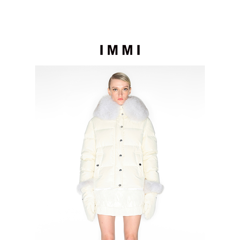 【IMMI】冬季新品可脱卸手套翻毛领短款羽绒服MWDFWFJK0804X