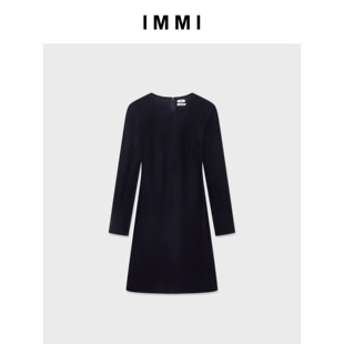 修身 精纺驼绒圆领长袖 25秋冬新品 连衣裙MWEFWWDS1040X IMMI