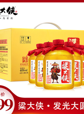 【盛装同款】粱大侠高粱酒40度500ml*6清香型纯粮白酒整箱装