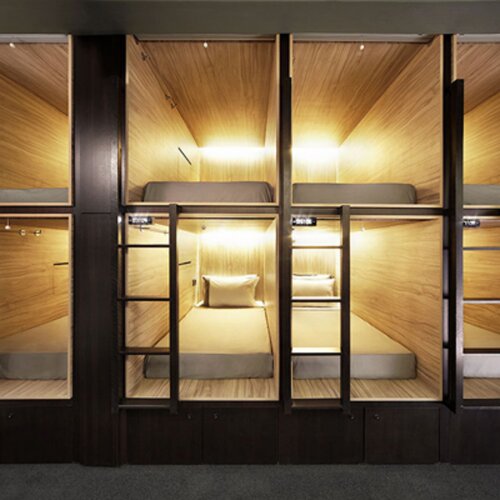 阳航实木双层床休闲舱 聚会太空舱 休息午睡胶囊舱 bunk bed