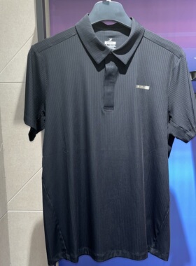特步男装夏季新款运动休闲翻领短袖POLO衫针织黑色976229020494