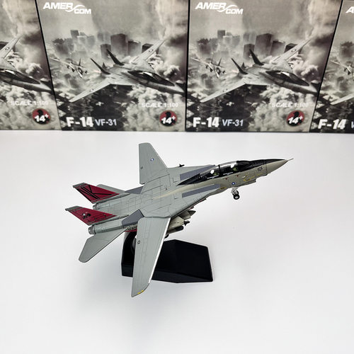1/100美国F14雄猫战斗机F-14海盗旗中队仿真合金飞机模型成品摆件