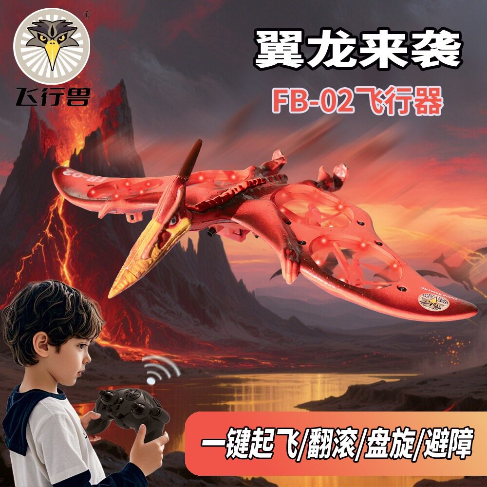 跨境FB-02翼龙无人机2.4G四轴飞行器仿真遥控恐龙固定翼航模玩具