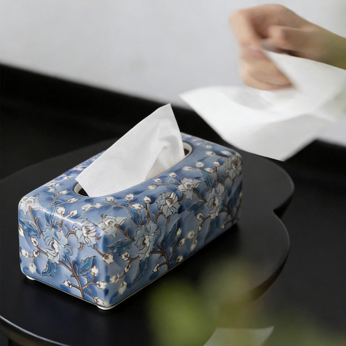 绮梦繁花古董藏品纸巾盒