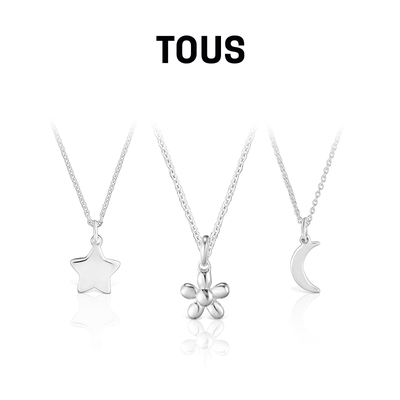 【新品】TOUS桃丝熊TOUS Grounds系列925银星星月亮项链生日礼物