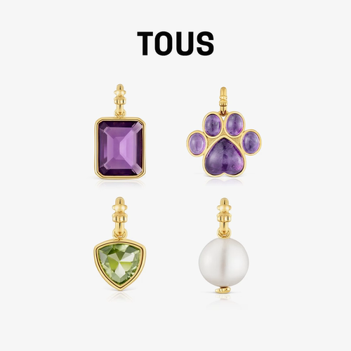 【新品】TOUS桃丝熊Medallions系列银镀18K金吊坠设计感生日礼物