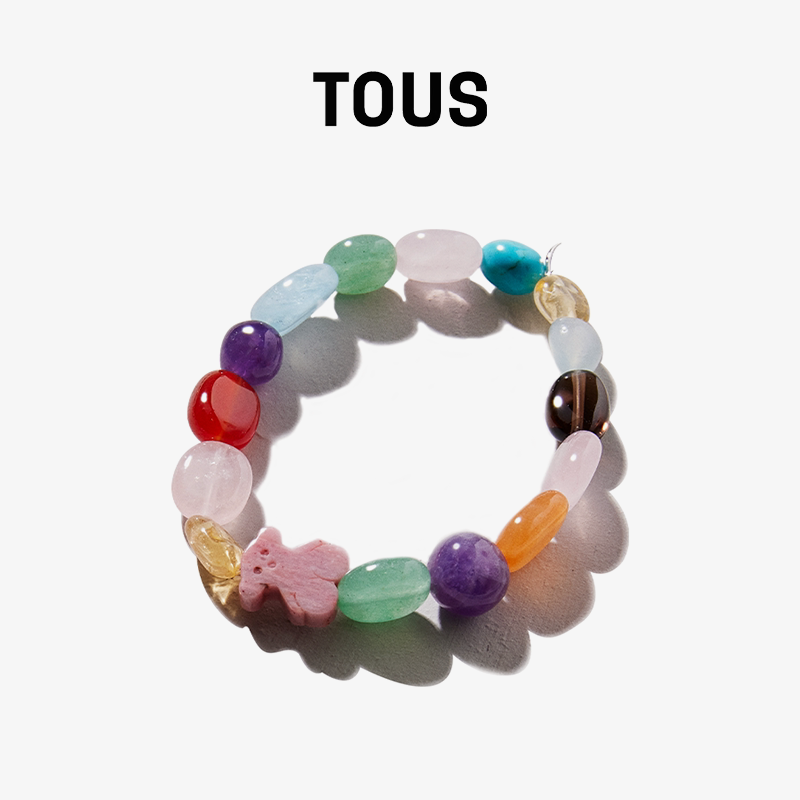 TOUS/桃丝熊Color系列925银彩色宝石手链经典款情侣女生节日礼物