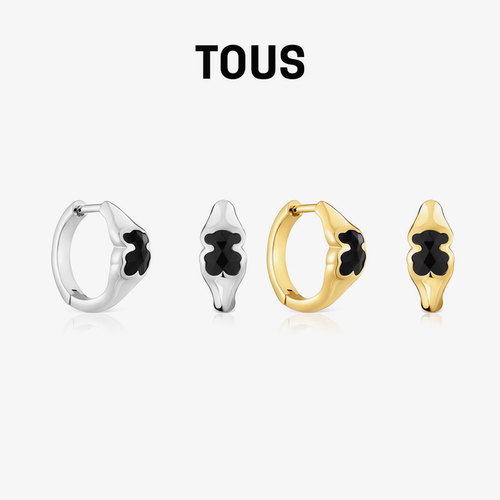 【新品】TOUS桃丝熊Icon Color系列黑玛瑙小熊耳环