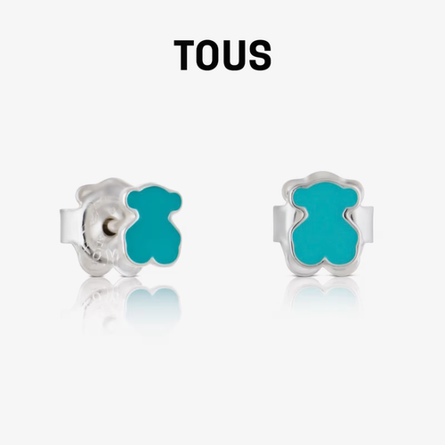 tous桃丝熊送礼物耳钉银
