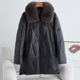 冬 鹅绒服绵羊皮衣外套2025新款 海宁中年妈妈装 真皮羽绒服女中长款