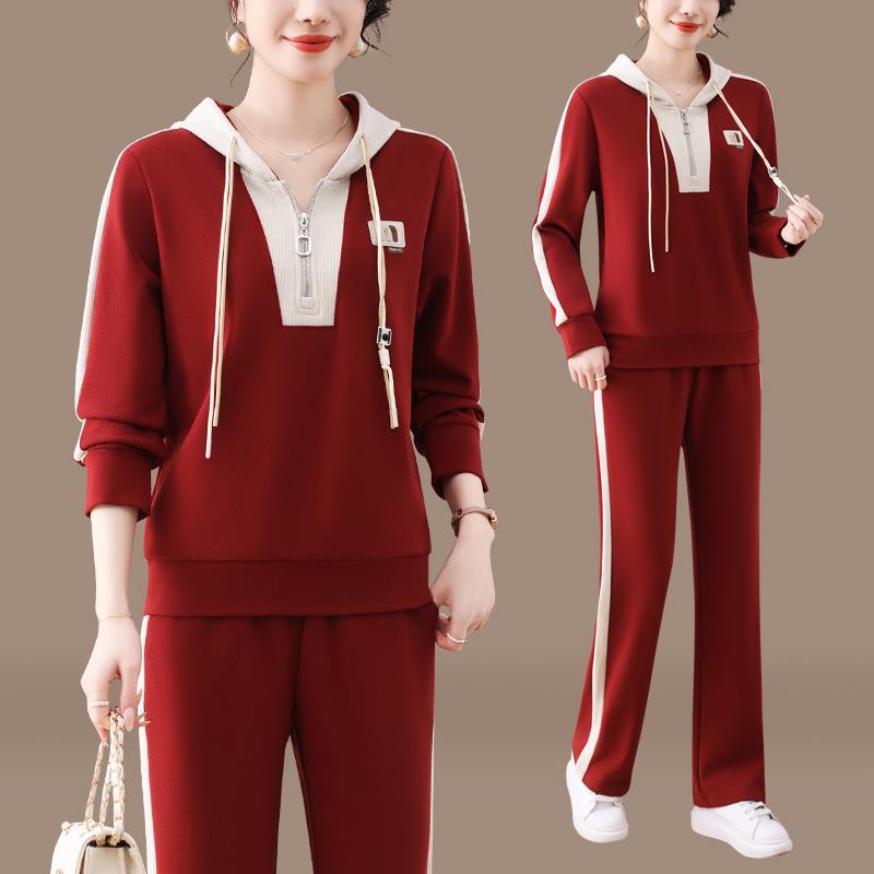 运动休闲套装春秋女装2025新87653500款季卫衣时阔春腿裤时髦尚炸