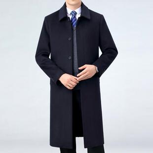 羊绒毛衣男士中年呢子外套冬1702-J季过膝长大款羊风衣高档上厚款