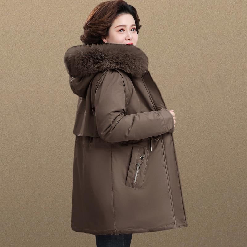 羽绒爆棉衣棉服女中长款02冬季新款98498324款冬装大码加厚保2暖