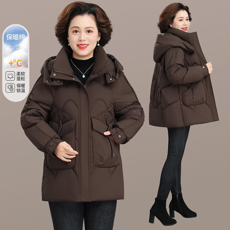 妈妈过年衣服秋棉袄外套女绒2025新款羽棉冬服24-78512中老装年冬