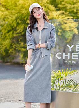 档休闲搭套装ZYA8528J女春新款气时洋龄卫衣韩系百半身裙两尚件套