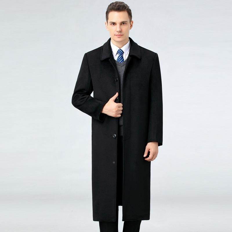 冬款老羊年男士加过膝加长款保暖厚2205-ZZ绒大衣商务中休闲上衣