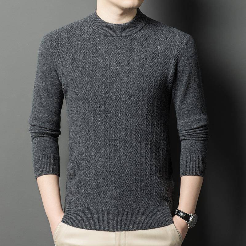 204冬季男士绒衫加厚中年男装休闲羊圆2领保暖毛SD8896-Y羊衣针织