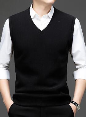 秋冬加厚粒绒毛背心厚士加绒加款中老年外搭摇套头6817-TB马男甲