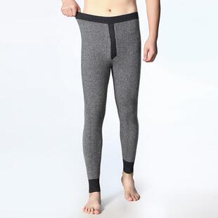 羊绒男厚款 打底高腰保暖裤 羊士毛裤 弹力毛线裤 针织WXU无缝季 冬裤