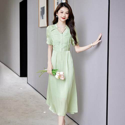 夏季新韩品女装领HR907气质修女神范通版勤身连衣裙