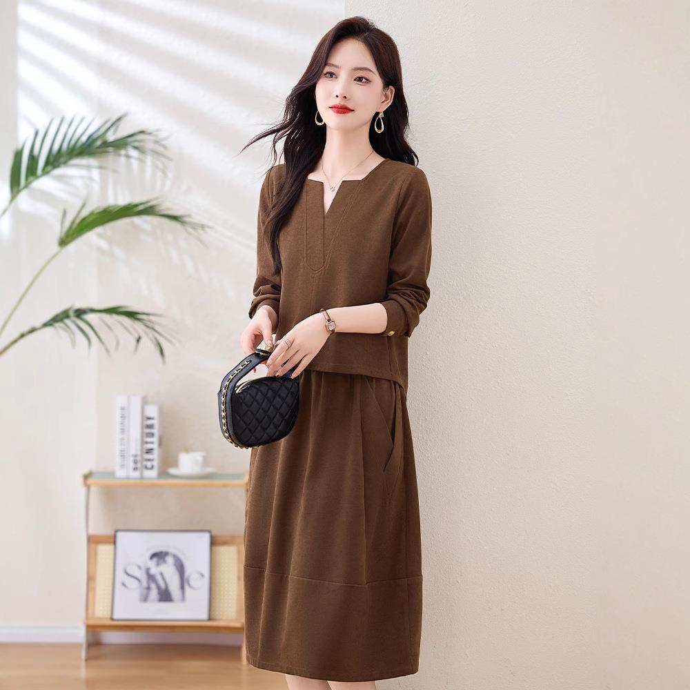 时裙尚套女秋季新款气女装韩版质优雅G2838时尚外套裙两件套裙 G2
