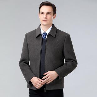 KL内胆 翻领务休闲拆卸呢羽绒8867 冬季 双可面男夹克中商年爸爸装