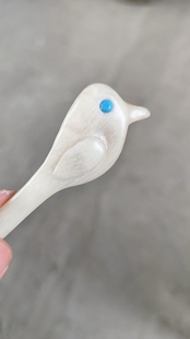 定制高贵羊角鸟动物卡通发簪可爱通勤日常发饰盘发器头饰绿松石