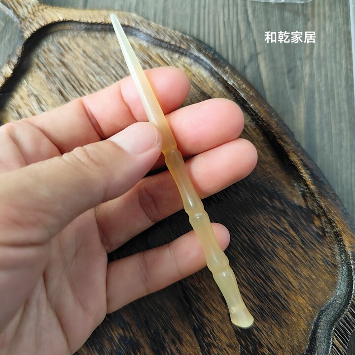 11厘米竹节发簪短款羊角汉服发簪简约中国风汉服头饰盘发簪子