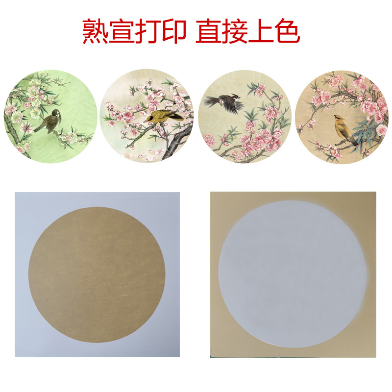 线稿熟宣卡纸桃花初学者临摹国画