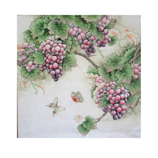 国画工笔画打印底稿素材葡萄斗方线稿初学者临摹透稿练习装饰画