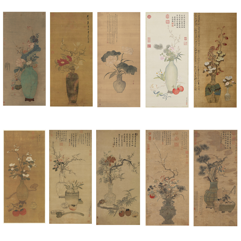 工笔画打印白描底稿春节巨献岁朝图系列高清板绘线描初学者临摹