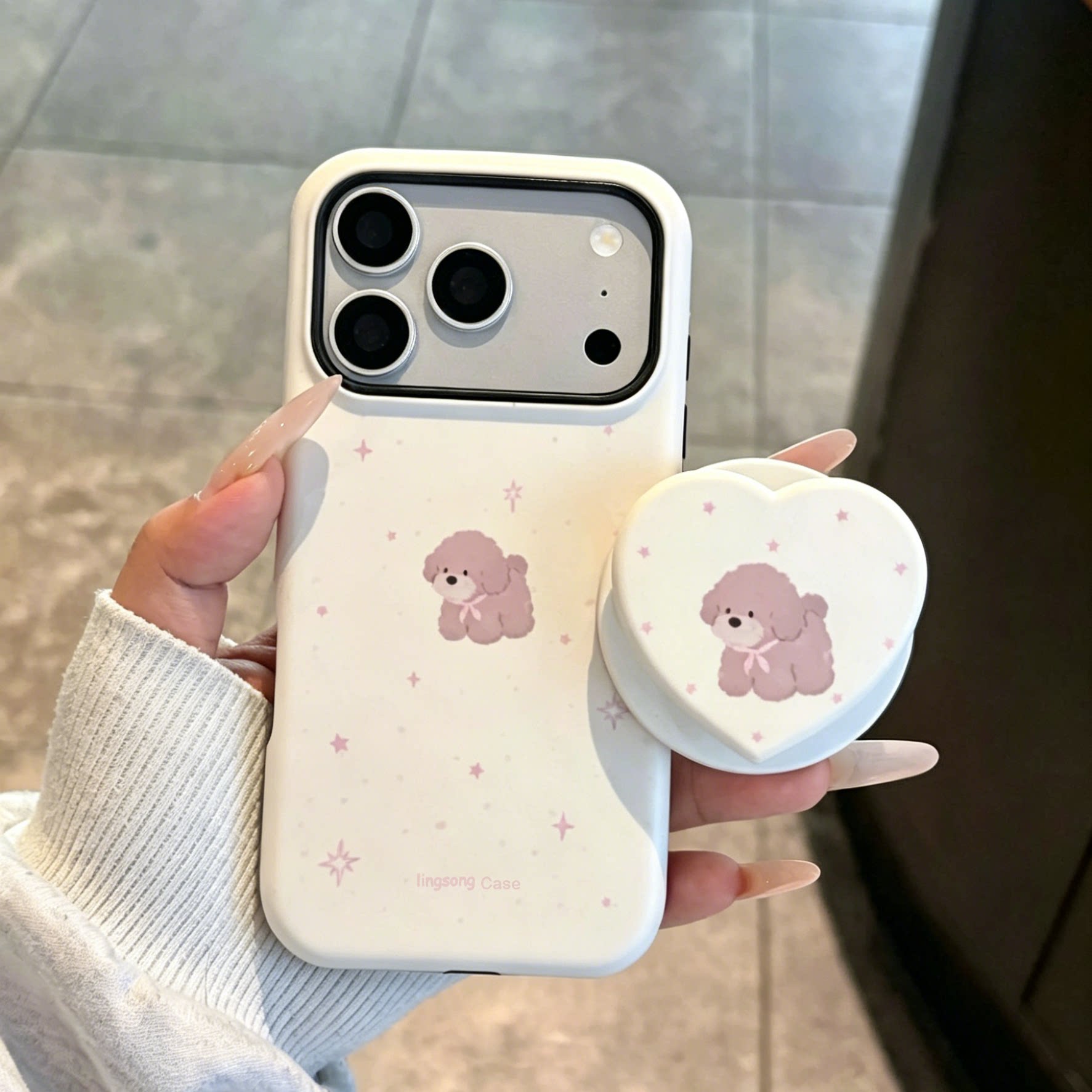 ins可爱磁吸奶油泰迪适用iPhone18ProMax支架手机壳简约小米17Pro肤感新款华为Pura80小众ins风Mate80保护套