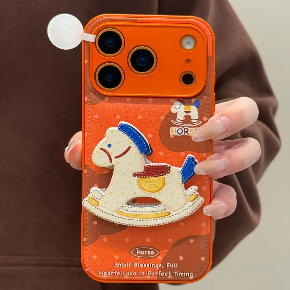 波点木马支架手机壳适用IPhone17ins风苹果17/16pro高级感15/14/13/12个性华为pura80小众小米17promax全包,3C数码配件,手机保护套/壳,淘宝优惠券,粉丝福利购,淘宝优惠卷