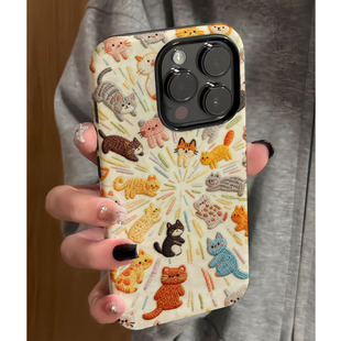 200小众findX9 适用iPhone17 华为pura80ins风vivox300 15新款 x8保护套 16promax可爱猫咪二合一手机壳小米17