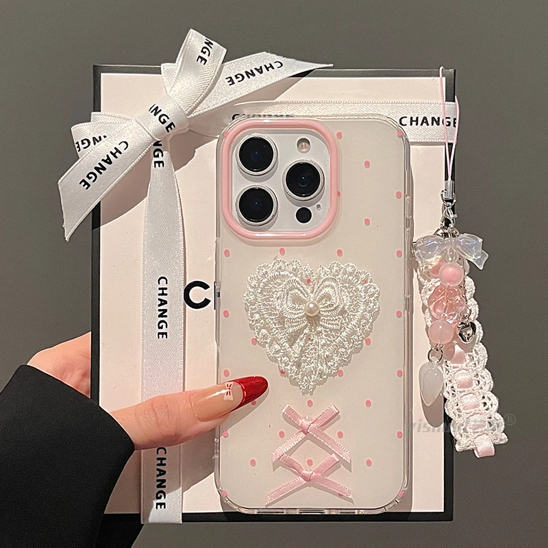 苹果16爱心蝴蝶结手机壳