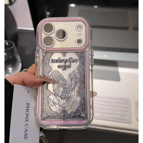 复古线条天使羽纱手机壳