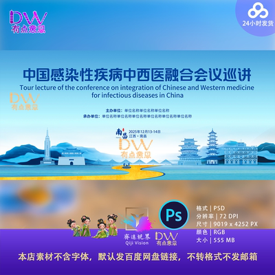 南昌地标医疗医学术大会研讨会成果展发布峰会主视觉KV展板ps素材