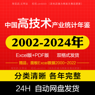 【更新2024】中国高技术产业统计年鉴2024-2002EXCEL面板数据