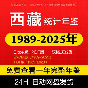 【更新2025】西藏统计年鉴2025-1989【全套】EXCEL数据 无缺失
