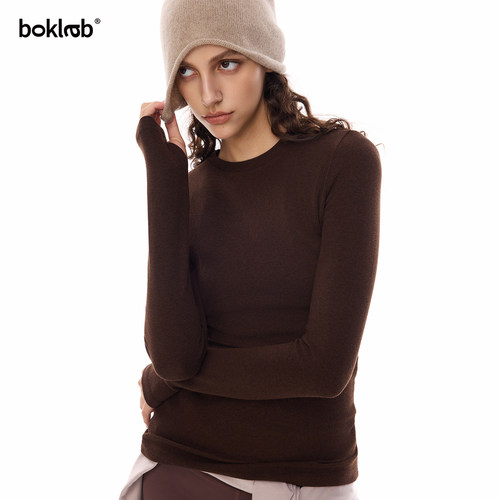 BOKLAB美丽奴羊毛修身打底衫女