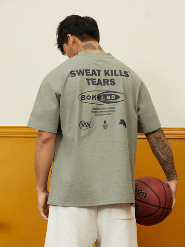 BOK夏季新款美式篮球运动短袖男速干透气健身训练t恤投篮服宽松-封面
