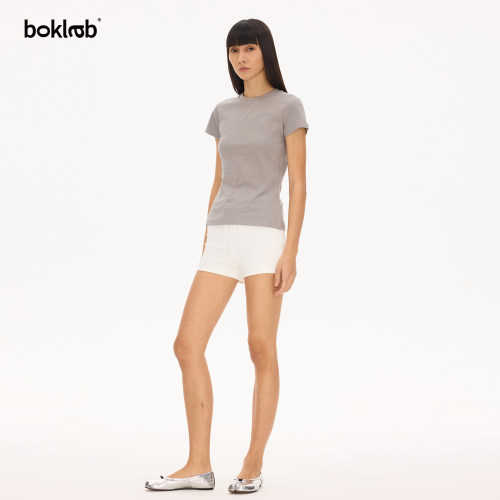 BOKLAB2026新款正肩短袖女修身