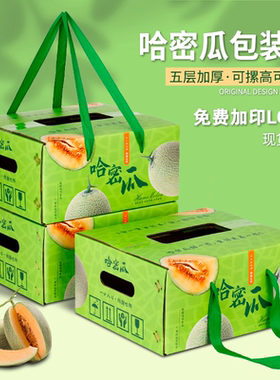 哈密瓜包装盒礼盒空盒2个装网纹蜜瓜西瓜快递加厚纸箱高档水果盒