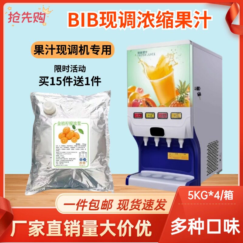 BIB果汁冲饮现调机蓝莓草莓柳橙芒果浓缩商用快餐店专用糖浆包邮