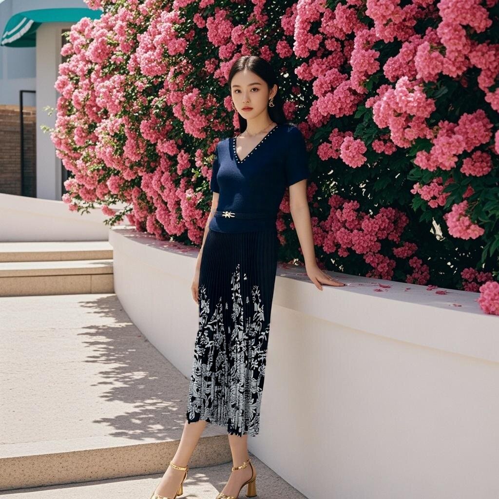 褶皱v领短袖连衣裙女士大码高级感2025夏季新款拼接黑色裙子