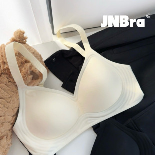 舒适区 内衣女无钢圈果冻条大胸显小上托透气舒适文胸罩 奶皮薄款