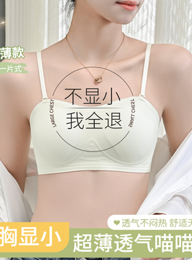 无痕内衣女薄款大胸显小胸收副乳防下垂显瘦文胸罩夏季超薄喵喵杯