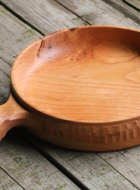 樱桃木 黑胡桃 带把手 木盘 托盘 摆拍道具 【木爻Craft】