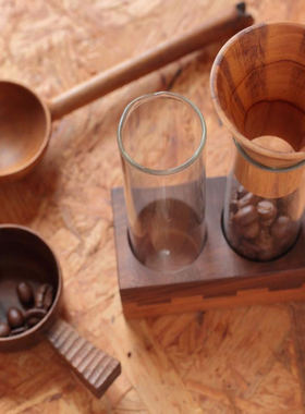 木制漏斗咖啡豆茶叶种子漏斗手工【木爻Craft】