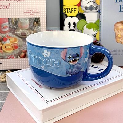 可爱史迪仔史迪奇Stitch蓝色大容量马克杯水杯咖啡杯子泡面汤碗